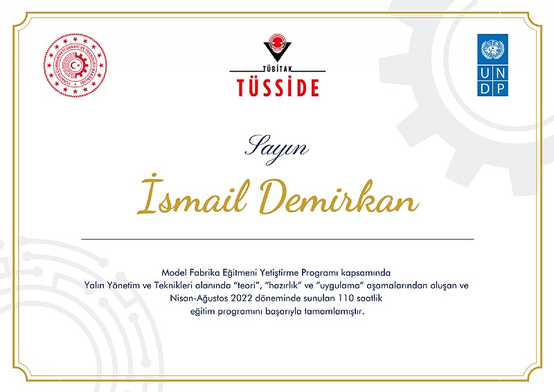 Model Fabrika Eğitmeni (Yalın Üretim Eğitmeni)